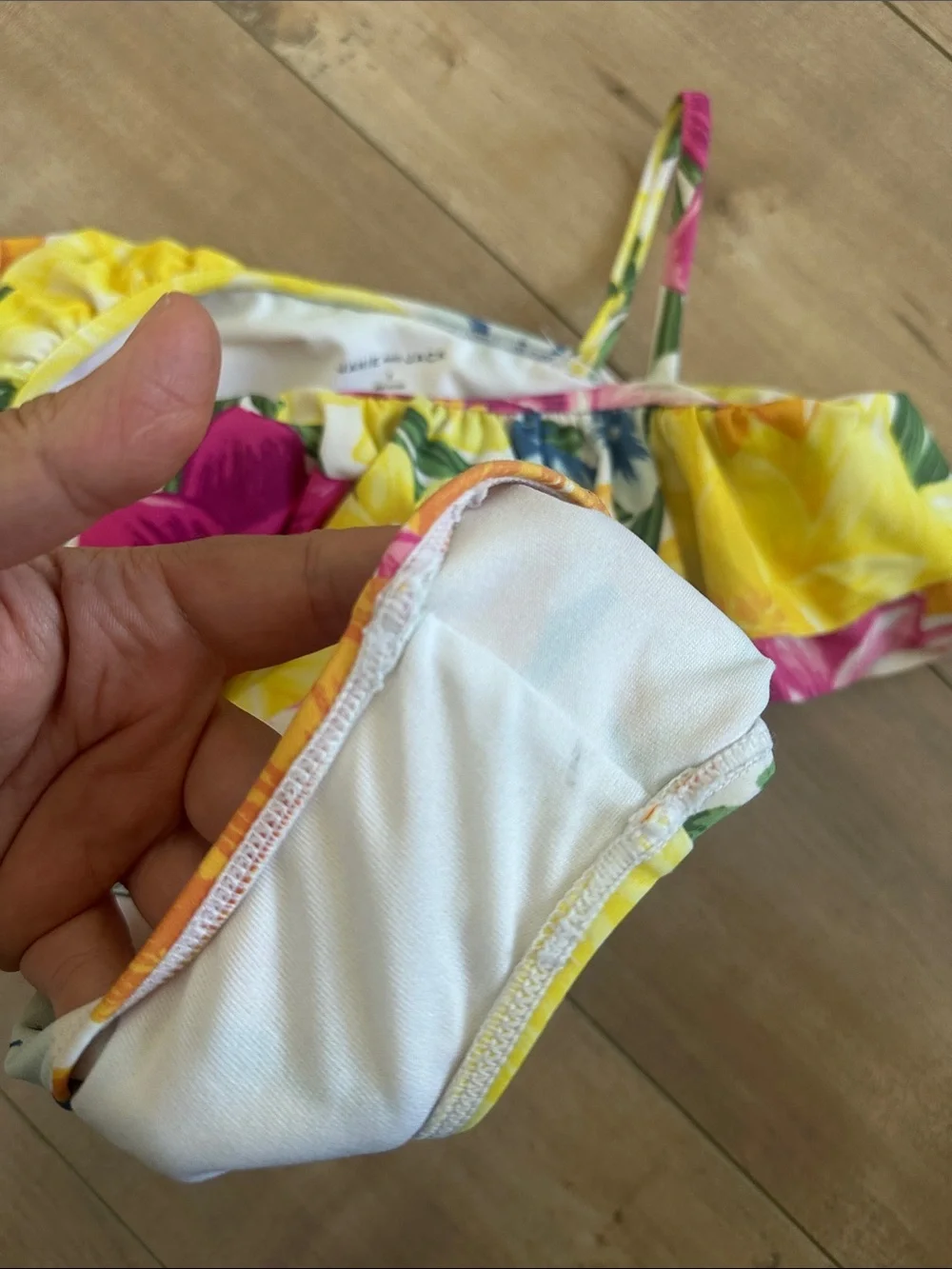 Janie and Jack Recycled Floral Ruffle Swimsuit Yellow Brick Road Girls Sz 7